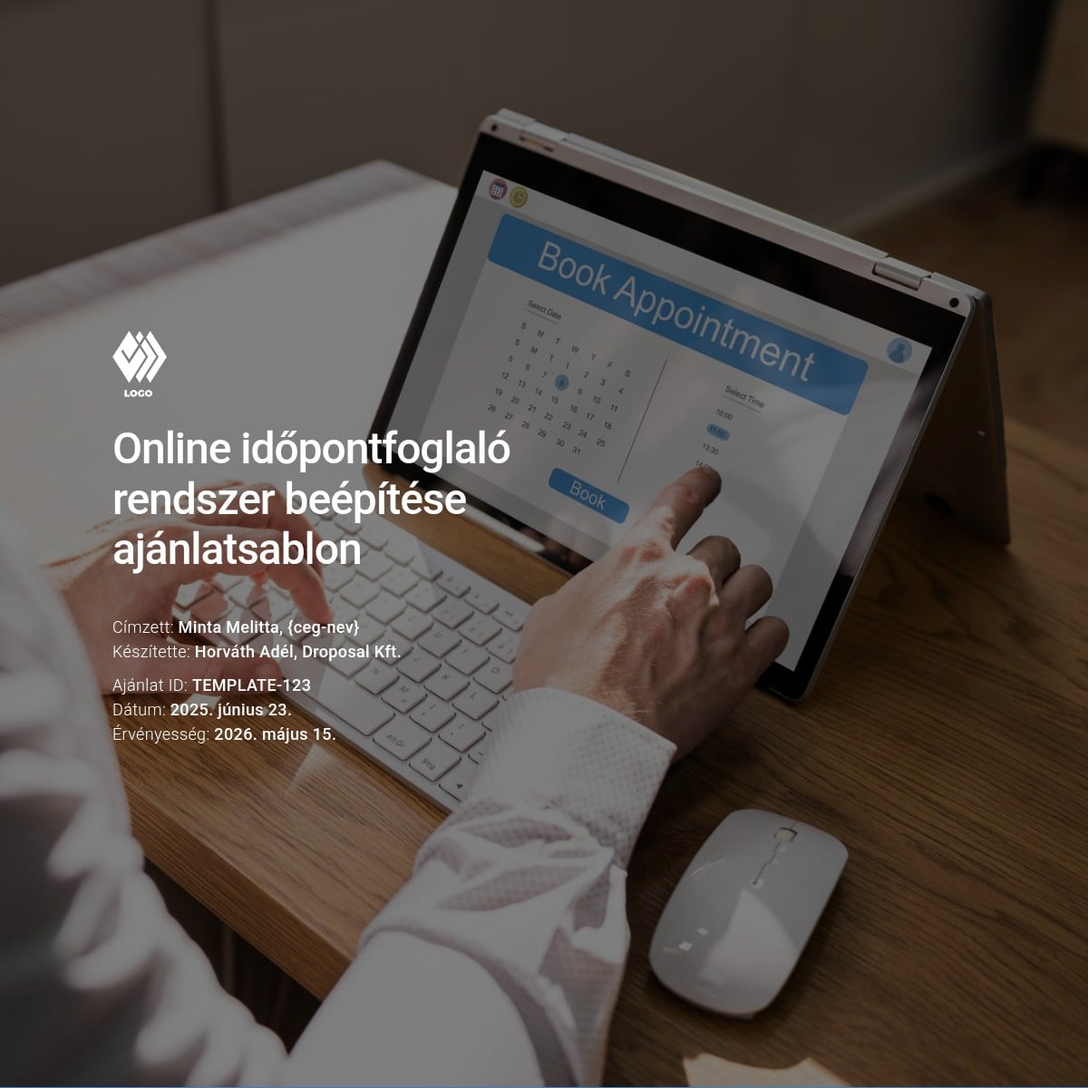 Online időpontfoglaló rendszer beépítése ajánlatsablon
