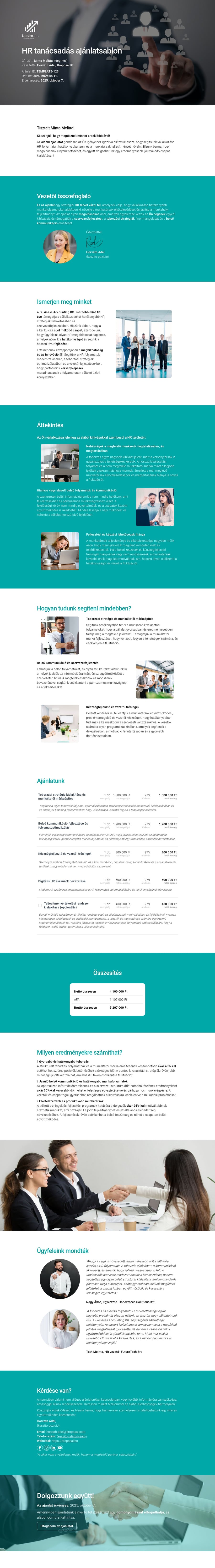 HR tanácsadás ajánlatsablon sablon screenshot