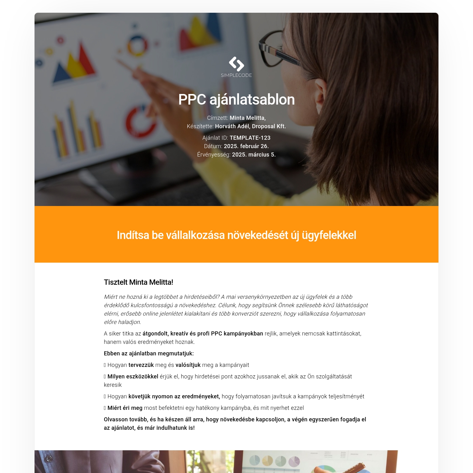 PPC ajánlatsablon