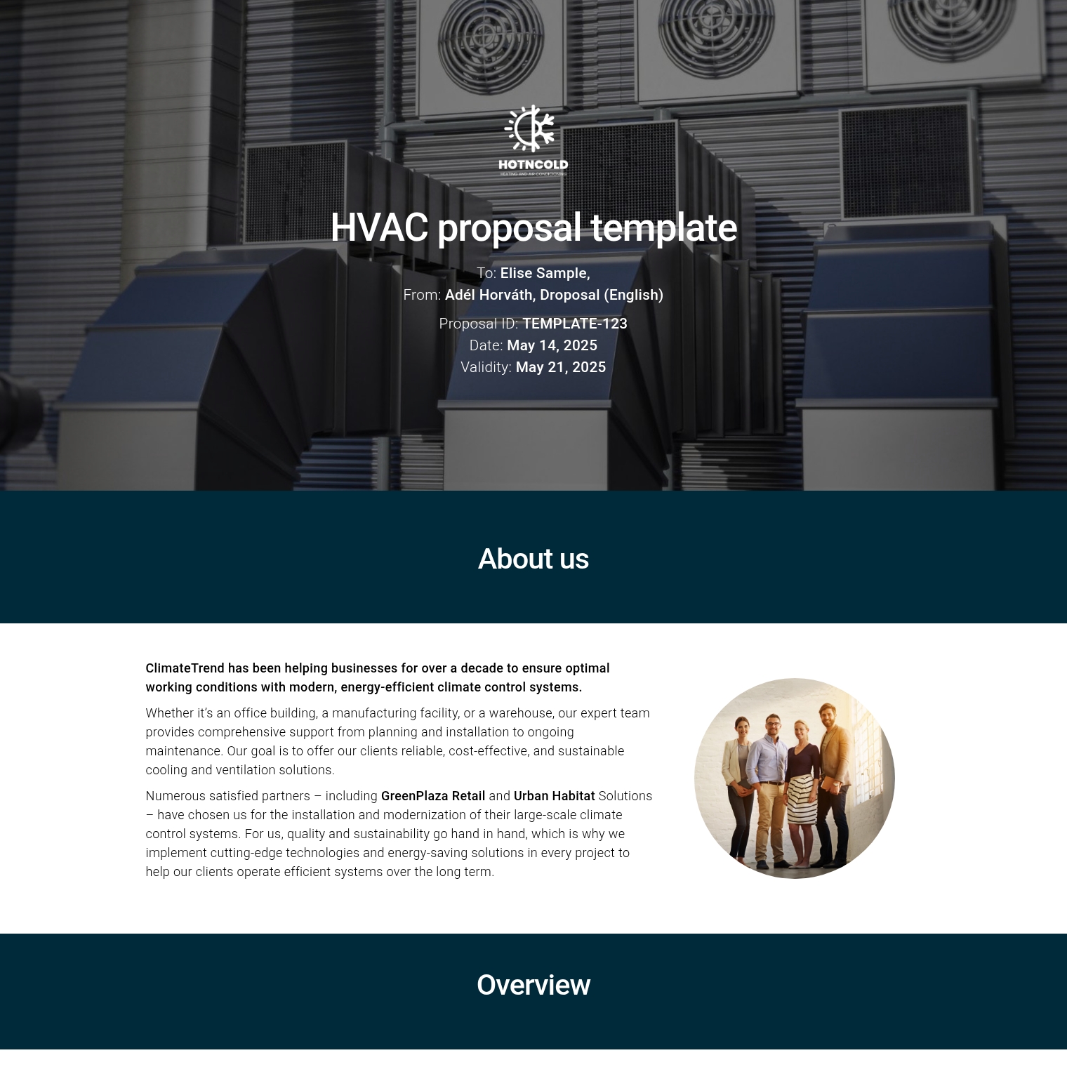 HVAC proposal template