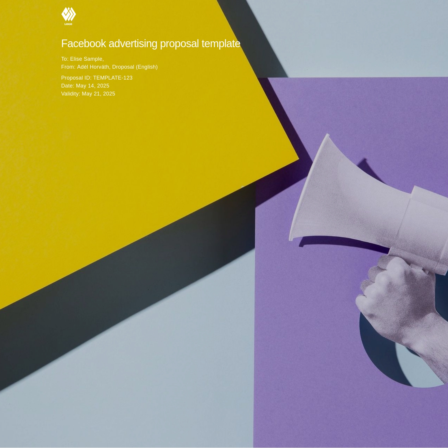 Facebook advertising proposal template