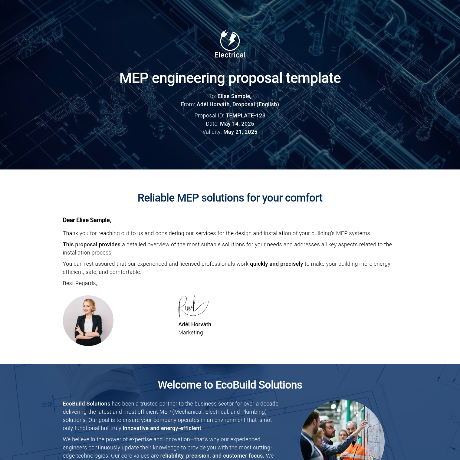 MEP engineering proposal template