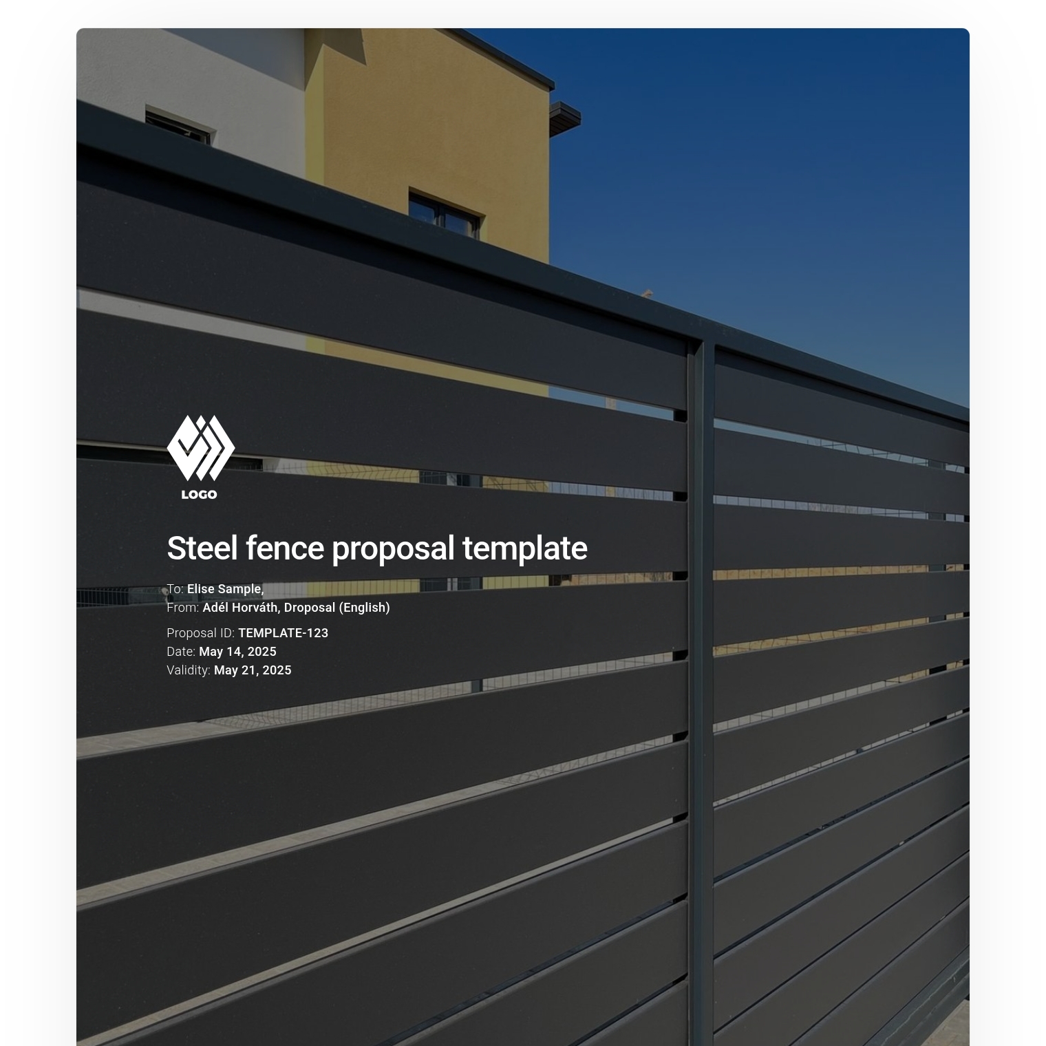 Steel fence proposal template