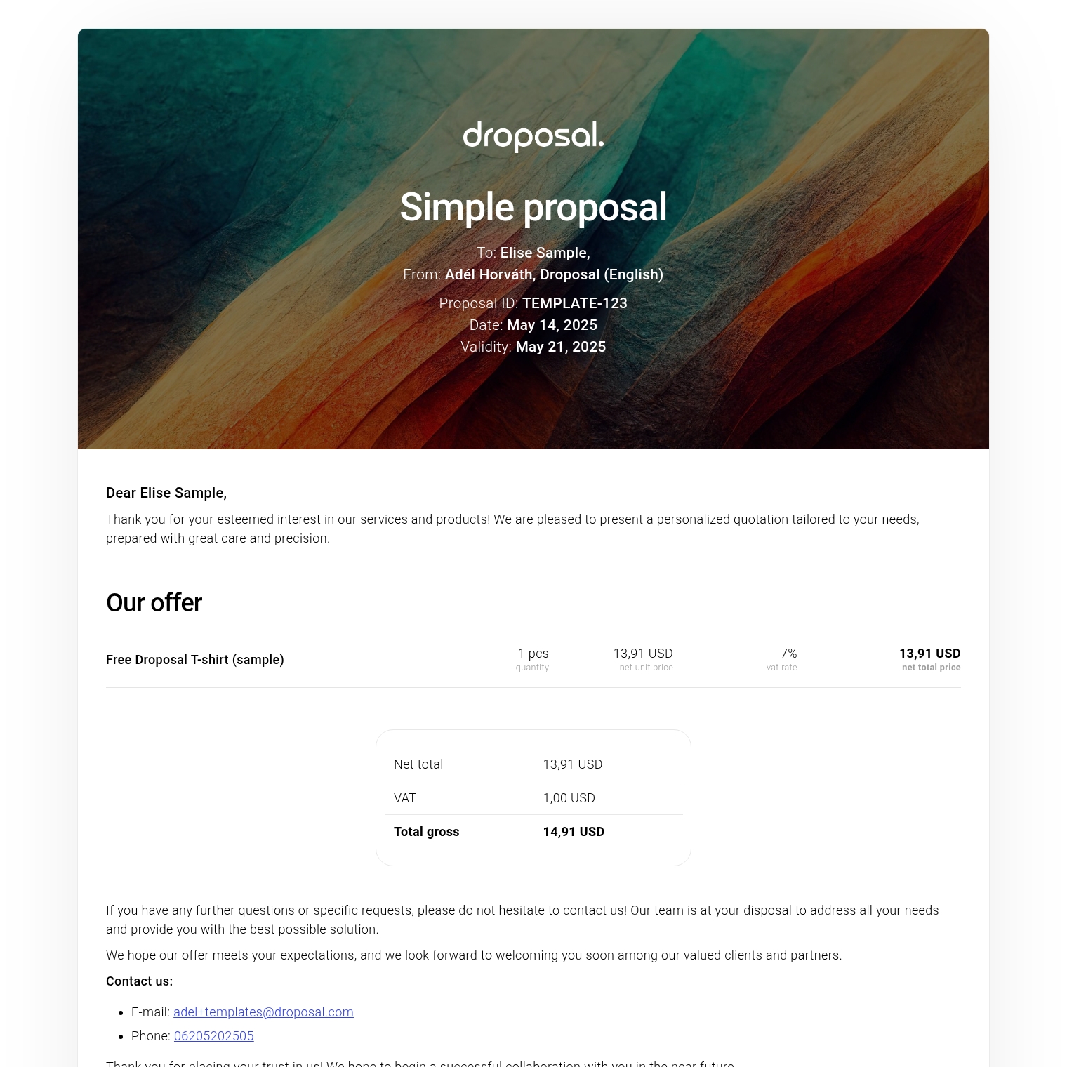 Simple proposal