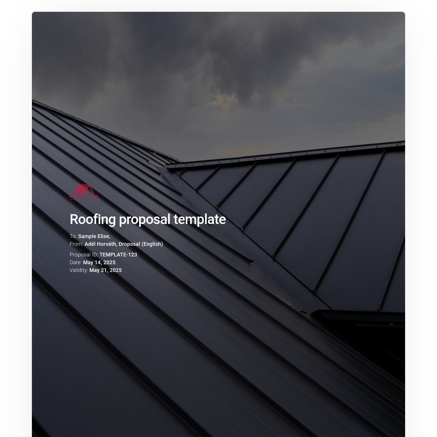 Roofing proposal template