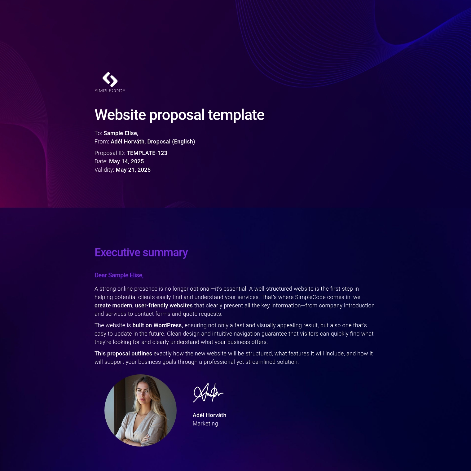 Website proposal template