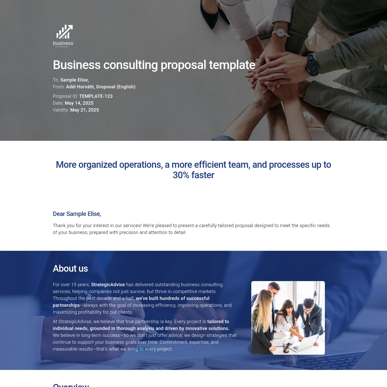 Business consulting proposal template