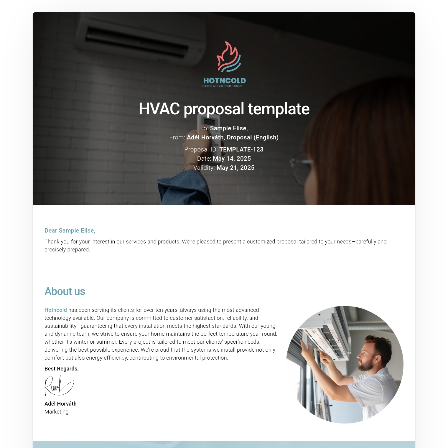 HVAC proposal template