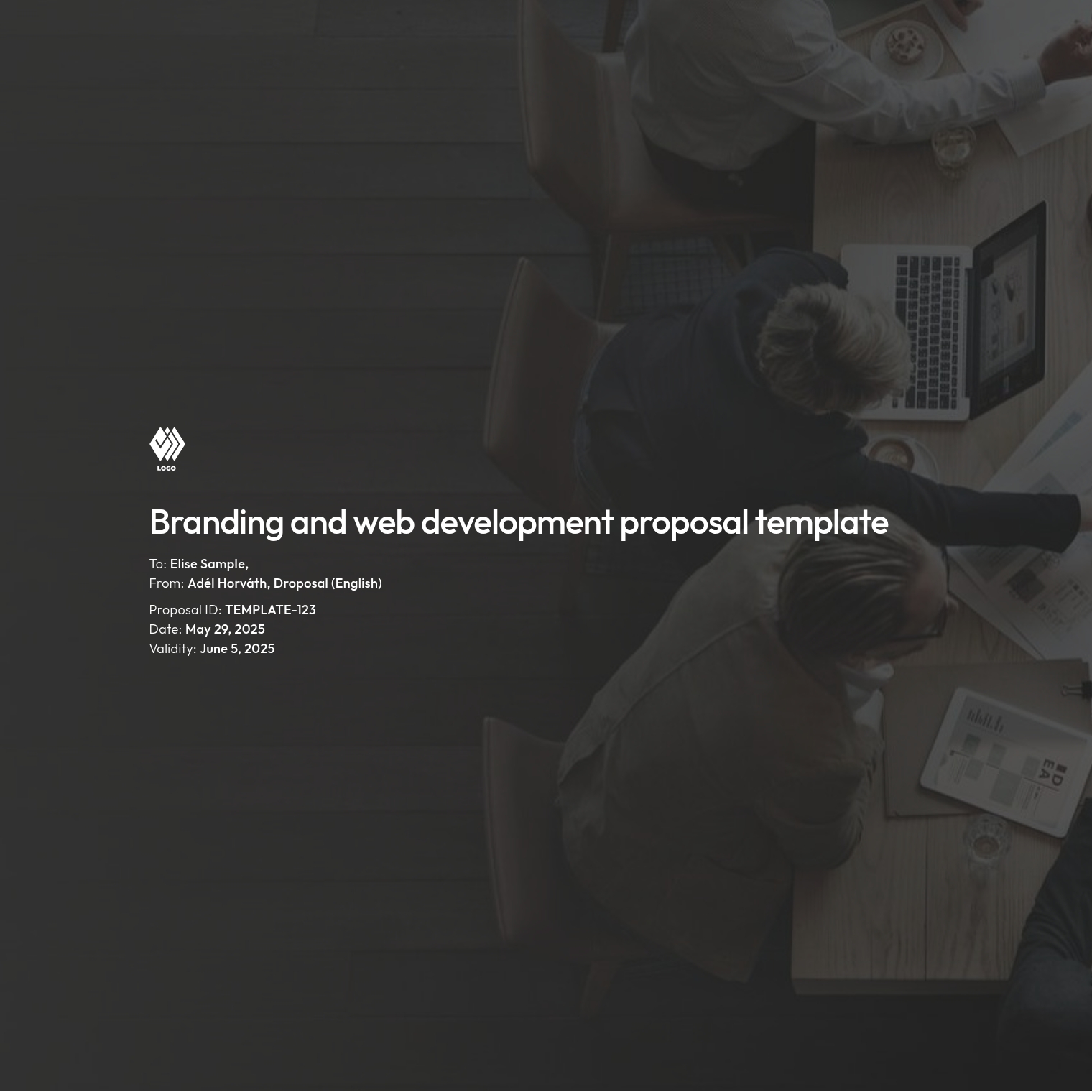 Branding and web development proposal template