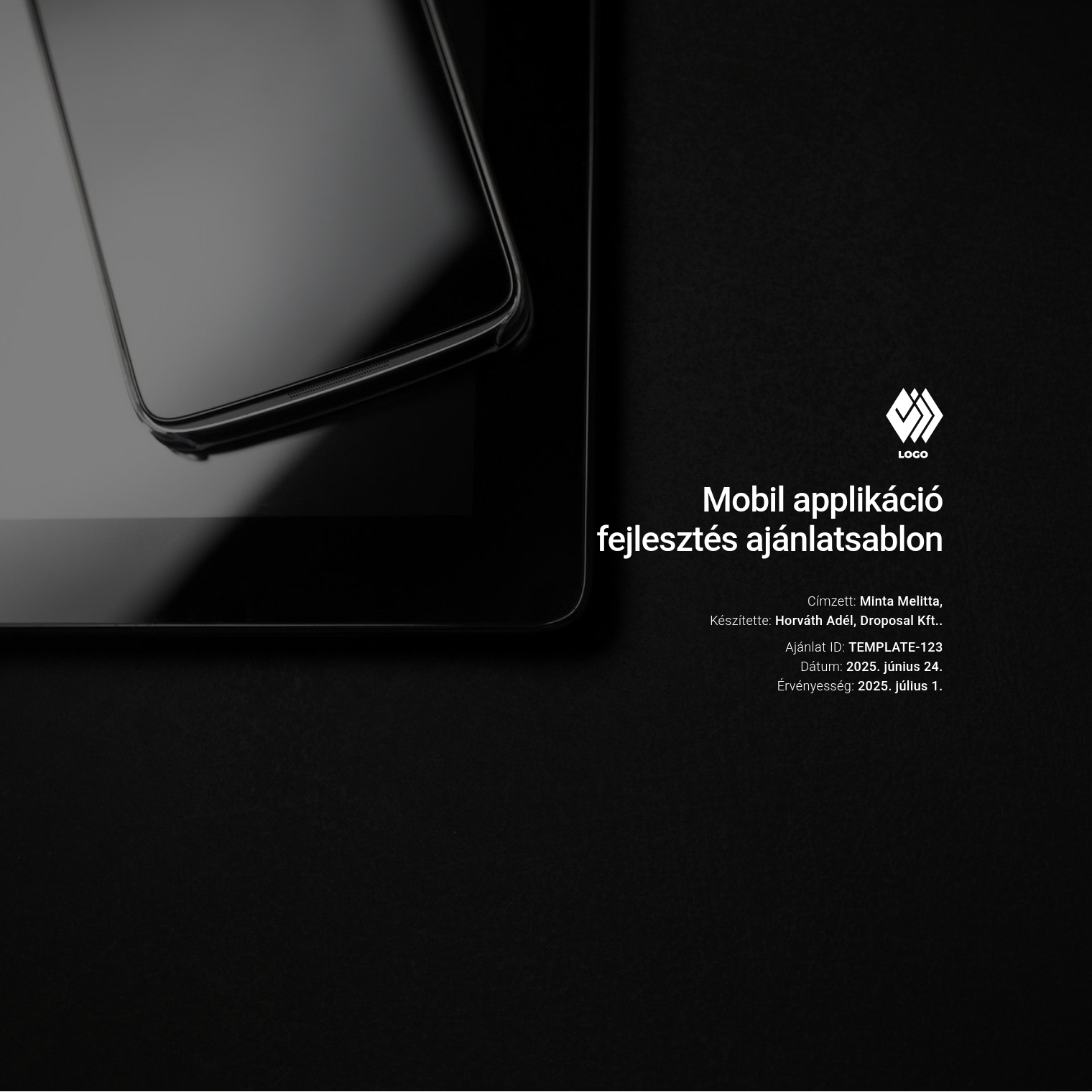 Mobil applikáció fejlesztés ajánlatsablon