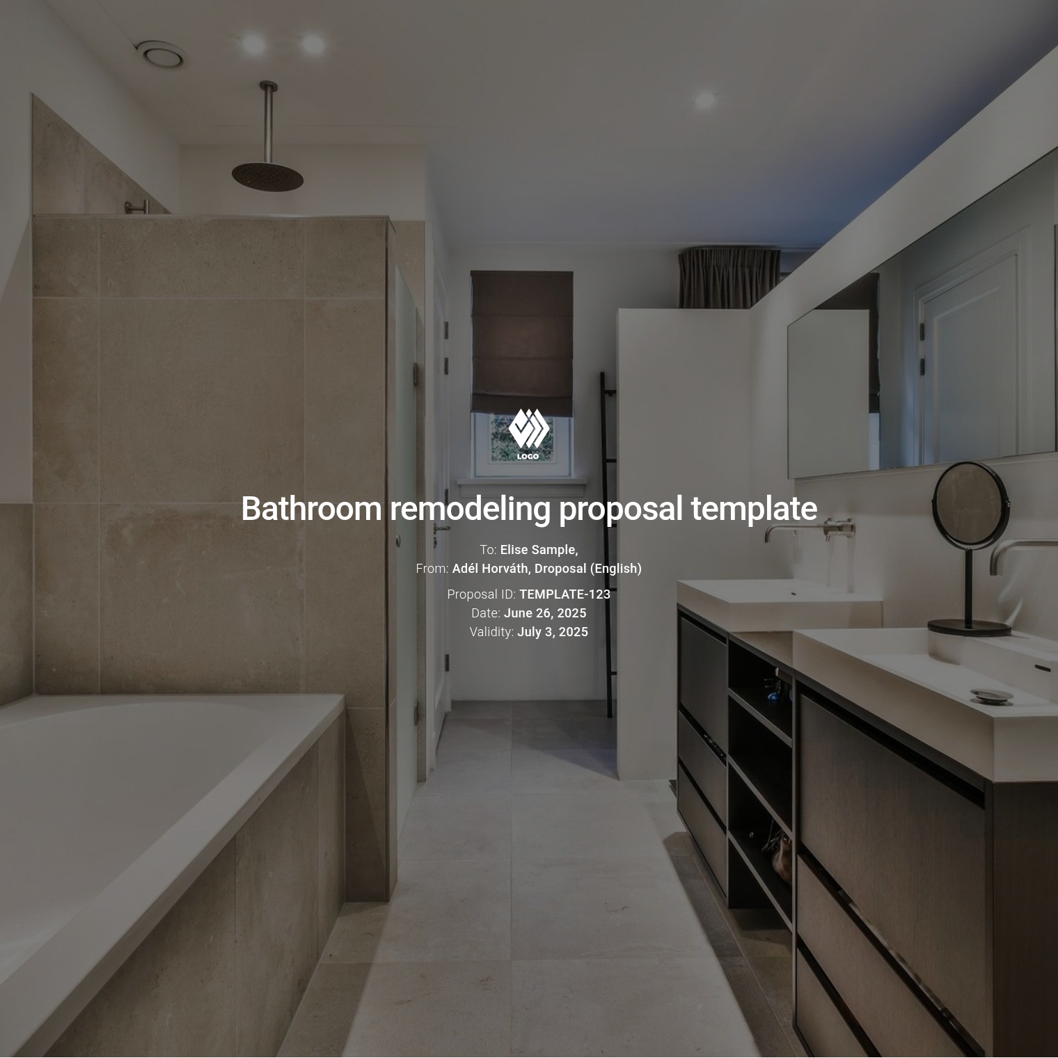 Bathroom remodeling proposal template