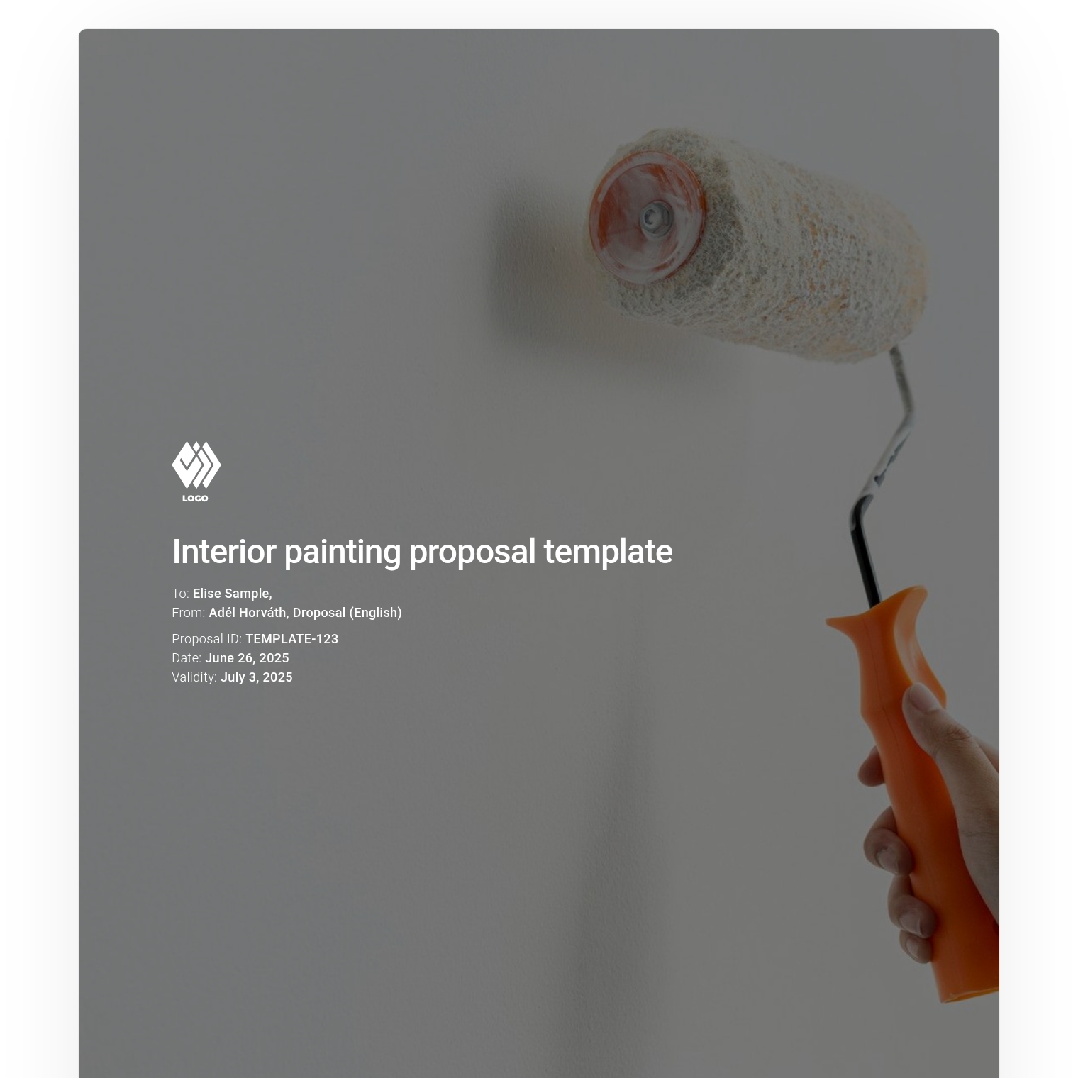 Interior painting proposal template